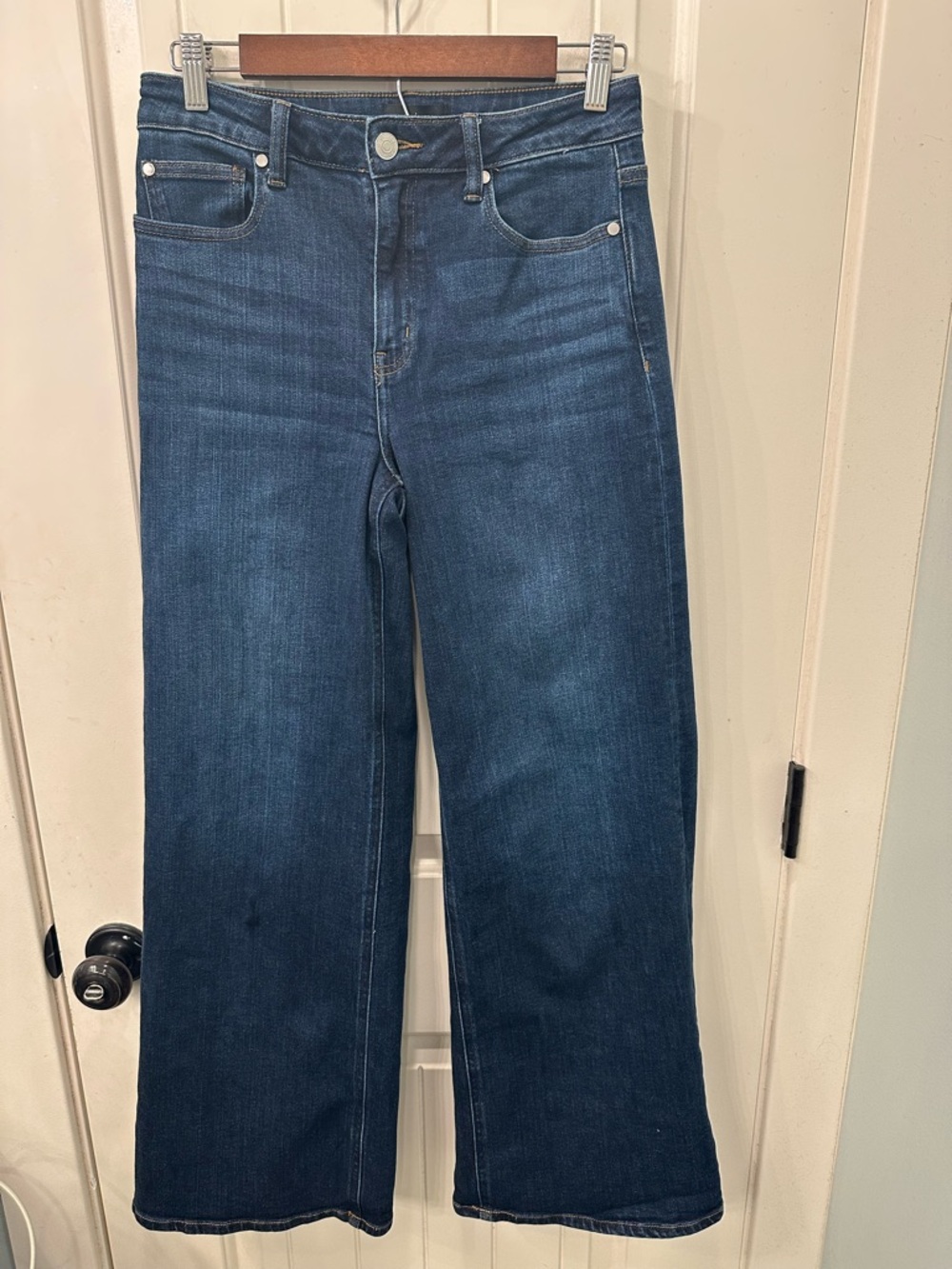 High-Rise Wide-Leg Women's Jeans - Dark Blue